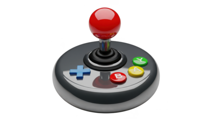 Red button with a green and yellow button on it. isolated illustration on  transparent background PNG