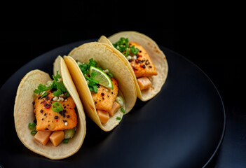 Spicy Salmon Tacos with Fresh Lime and Cilantro