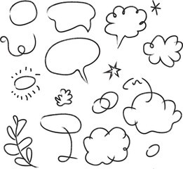 Obraz premium Hand Drawn Doodle Icon Collection Isolated on White Background.