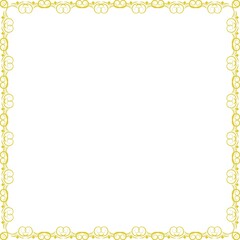 Simple Square Frame with White Background, Unique Frame, Border Frame and Amazing Photo Frame, Golden Color Square Frame