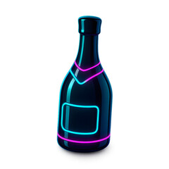Vibrant neon-lit bottle illustration suitable for nightlife, beverage branding, or tech-themed marketing visuals.