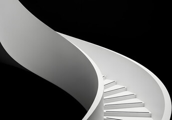 Obraz premium Minimalist spiral staircase with clean lines and smooth texture