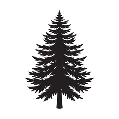 Ponderosa pine silhouette black vector icon