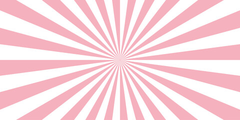 Bright pink & White Radial Sunburst Background with Sharp Rays, Subtle Gradient, Pop Art, & Comic Book Effect.dynamic starburst design with sense of energy, motion, and intensity & retro, comic-style.