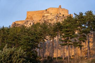 Fototapeta premium Morella Castle, perched atop the town, 13th century, Morella, province of Castellón, Valencian Community, Spain