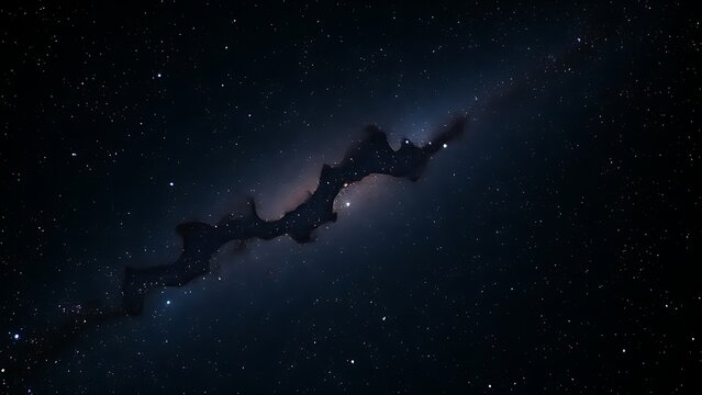 Elegant, luminous chains of star clusters weaving through the velvet blackness of space like a celestial necklace.