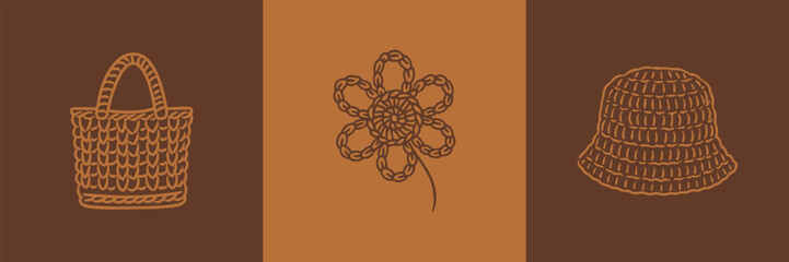 Hand-Drawn Crochet Illustration | Yarn Hook Clipart | Handmade Crochet Art | Craft & DIY Sketch Design