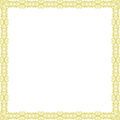 Simple Square Frame with White Background, Unique Style Frame, Border Frame and Unique Photo Frame, Golden Square Frame