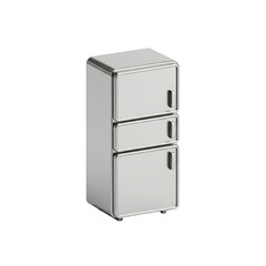 Silver refrigerator with three doors. isolated illustration on  transparent background PNG