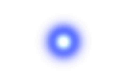 Abstract blue light effect isolated on transparent background, creating a soft and ethereal glow in the center