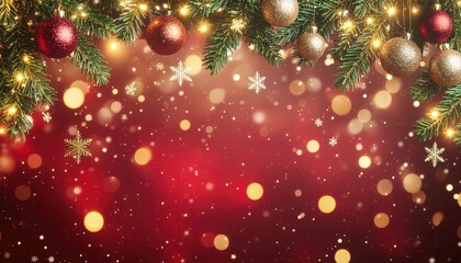 Festive christmas decoration with ornaments and lights cozy indoor setting beautiful bokeh effect warm holiday atmosphere celebratory spirit