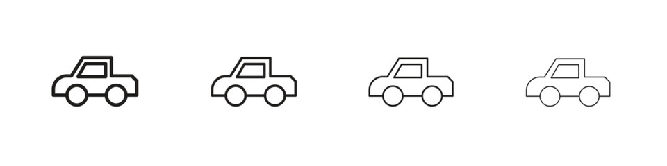 Monster truck icons. Simple solid style. thin stroke line icons © Gopal