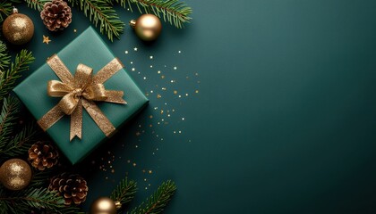 Festive holiday gift arrangement christmas celebration image of wrapped presents cozy indoor environment overhead view decorative concept for seasonal cheer