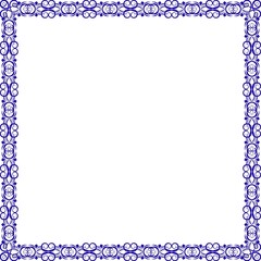 Simple Square Frame with White Background, Unique Frame, Border Frame and Unique Style Photo Frame, Blue Square Frame