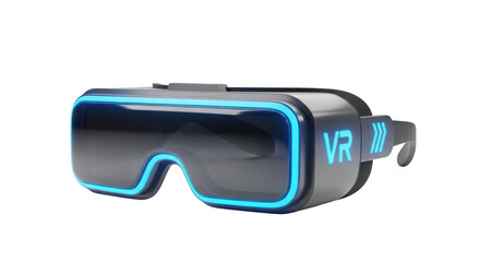 Pair of VR goggles with blue lenses. isolated illustration on  transparent background PNG