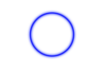 A glowing blue circle isolated on transparent background, a simple and modern design element for various creative projects