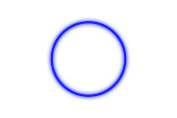 A glowing blue circle isolated on transparent background, a simple and modern design element for various creative projects