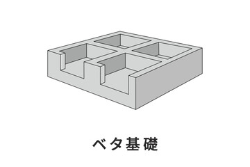 斜めから見たベタ基礎のベクター