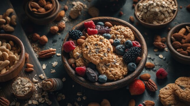 Nuts berries and cookies arrangement