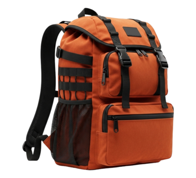 Orange camping backpack travel hiking rucksack daypack outdoor gear adventure bag trekking backpack for men women