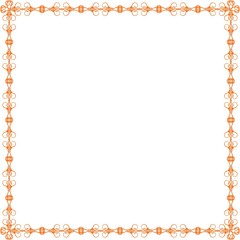 Simple Square Frame with White Background, Unique Style Frame, Border Frame and Unique Photo Frame, Orange Square Frame