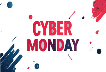 Cyber monday sale event with abstract graphic elements
