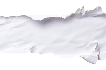Obraz premium A crumpled and torn piece of white paper with jagged edges. lying on a flat surface. creating a textured background suitable for various design projects or creative presentations