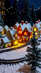 Christmas Season Holiday Photo with Festive Winter Decorations