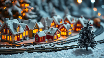 Christmas Season Holiday Photo with Festive Winter Decorations