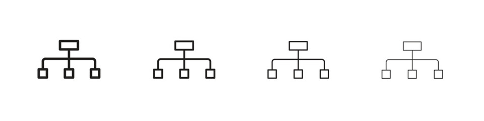 Sitemap icons. Simple solid style. thin stroke line icons