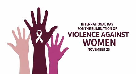 Fototapeta premium International day for the elimination of violence against women isolated on white background
