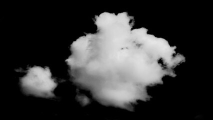 White clouds on black background isolate