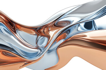 A captivating abstract composition of flowing metallic surfaces in shades of silver and copper. creating a sense of movement and fluidity. ideal for modern design projects