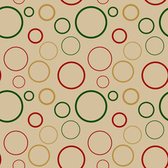 Colorful Seamless Pattern Featuring Circles in New Year Colors for Festive Textile and Wrapping Applications
