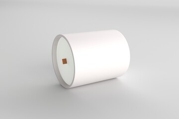 Modern white candle mockup with wooden wick ready for your branding design and aromatherapy lifestyle promotion