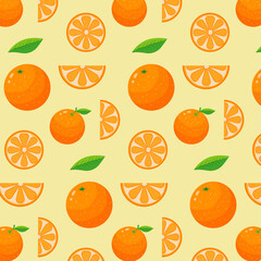 Seamless pattern with oranges
