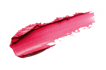 A vibrant. creamy pink paint stroke on a clean white background. texture and color depth. ideal for beauty. art. or design-related projects