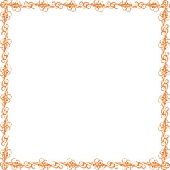 Simple Square Frame with White Background, Unique Style Frame, Border Frame and Unique Photo Frame, Orange Square Frame