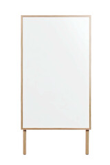 Vertical blank rectangular board with wooden frame and legs