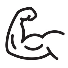 Muscle icon. Bicep symbol. Strong arm vector illustration. Gym logo