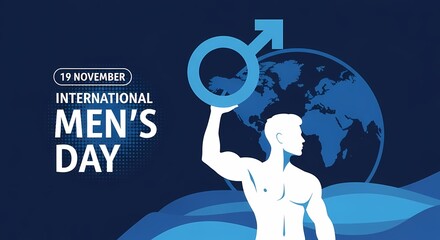 International mens day celebrated on november 19th with a male symbol