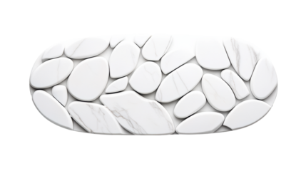 Oval stone mosaic headstone on transparent background