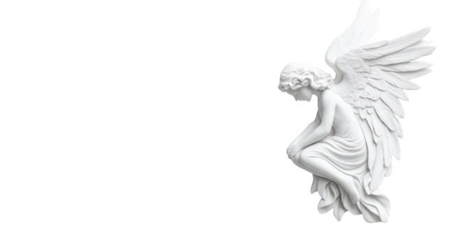 Angelic Headstone on Transparent Background