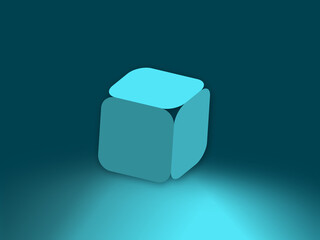 cube with blue cubes