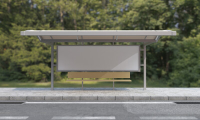 Advertise your brand with a bus stop billboard mockup in tranquil city streets for maximum impact and reach