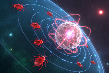 Red nanobots with energy crystal