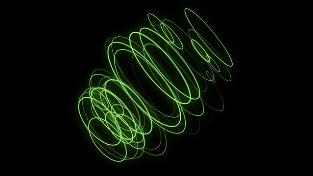 Futuristic sci-fi sphere in space. Technology circle a network connection big data. Digital ai background with particles. Abstract frame ball. 3D wireframe geometric sphere. 3D rendering.