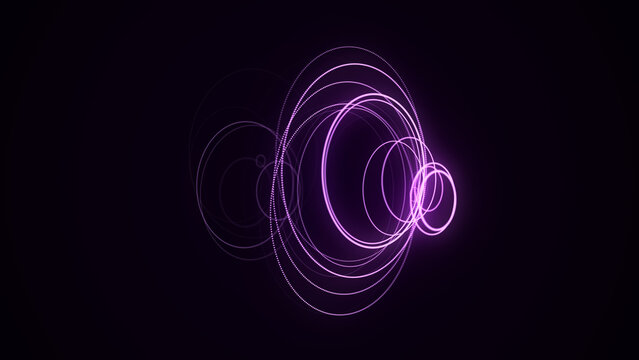 Futuristic sci-fi sphere in space. Technology circle a network connection big data. Digital ai background with particles. Abstract frame ball. 3D wireframe geometric sphere. 3D rendering.