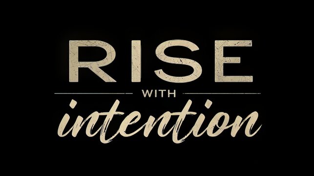 Rise with intention motivational quote