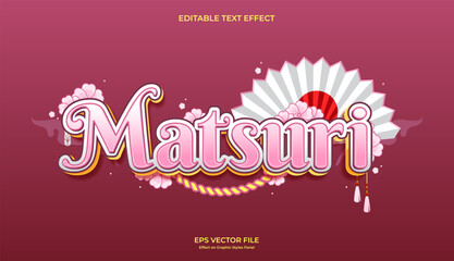 decorative japan festival editable text effect design